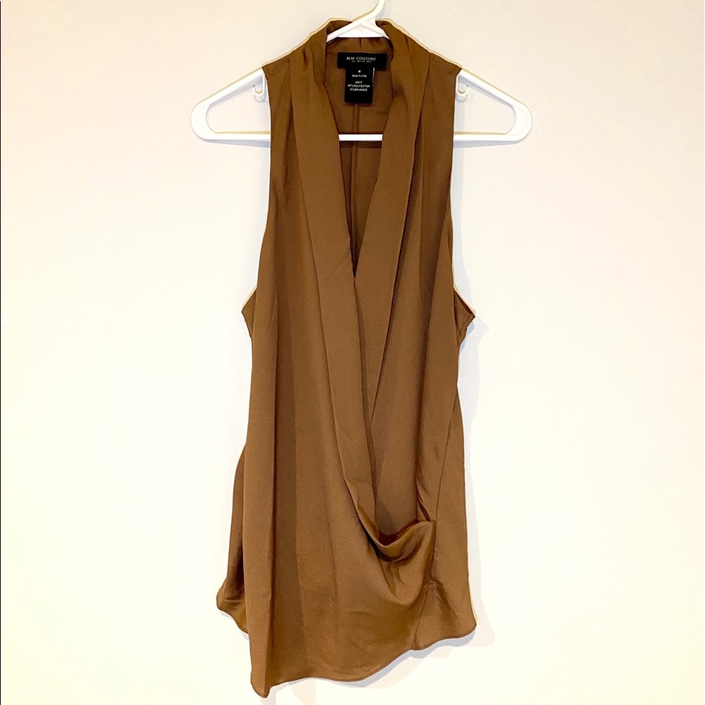 MM Couture By Miss Me Deep V Sleeveless Blouse